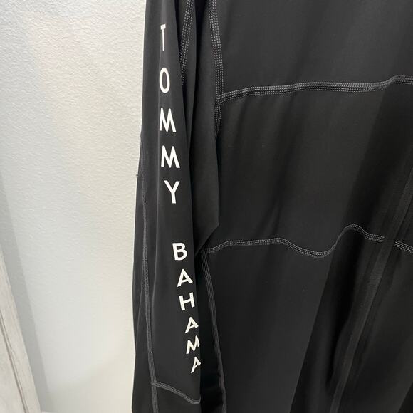 Tommy Bahama Men’s MD Island Active Kakoa Beach Full Zip Spellout UPF 30 ~ Black - Picture 2 of 6